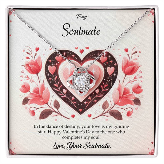 Valentine-st5b Love Knot Necklace, Gift to My Soulmate with Message card