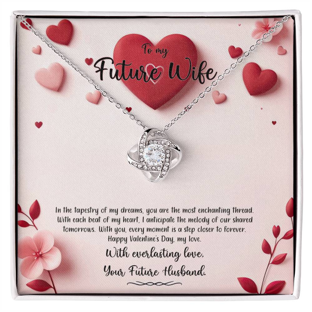 Valentine-st6d Love Knot Necklace, Gift to my Future Wife with Beautiful Message Card