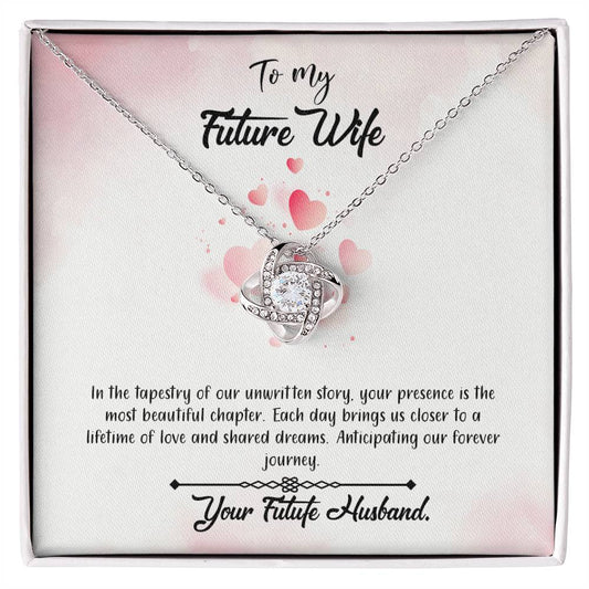 valentine-12d Love Knot Necklace, Gift to my Future Wife with Beautiful Message Card