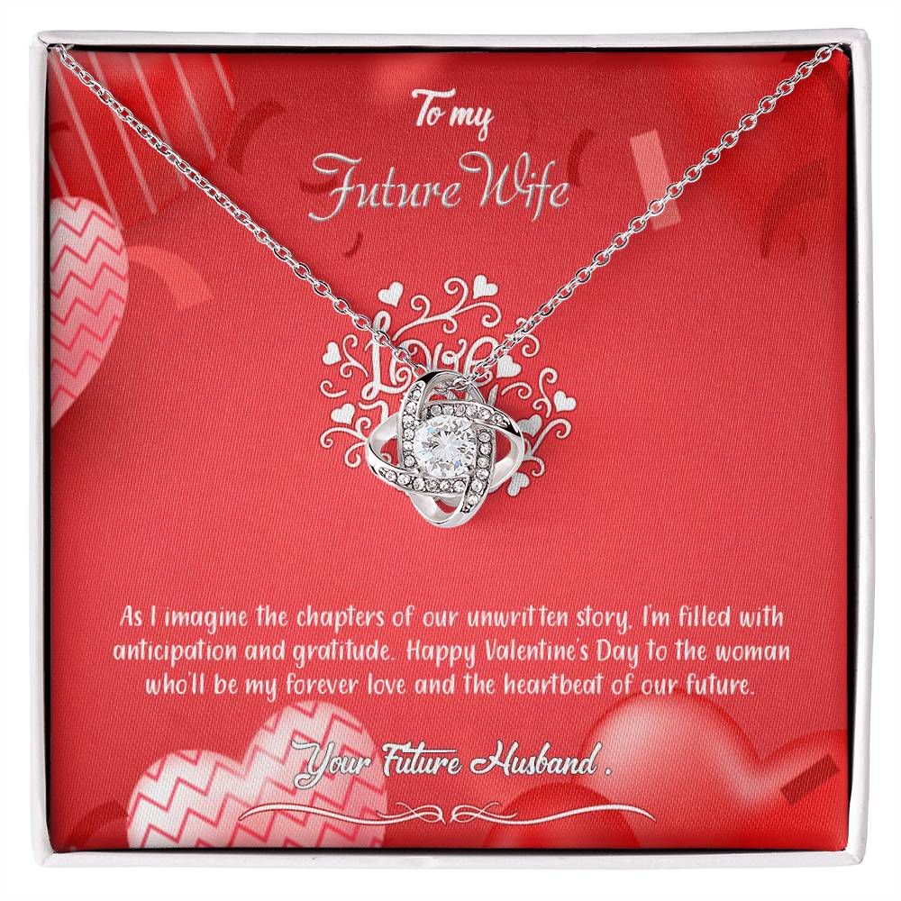 valentine-4d Love Knot Necklace, Gift to my Future Wife with Beautiful Message Card