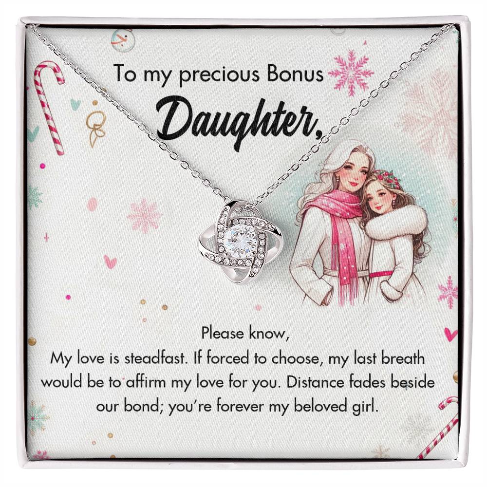 95127-a Love Knot Necklace, Gift to my Daughter with Beautiful Message Card