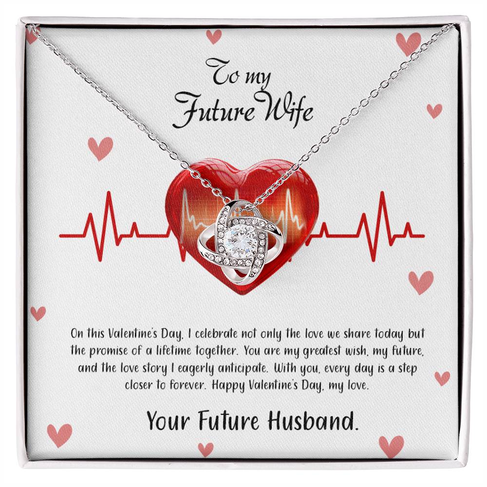 valentine-33d Love Knot Necklace, Gift to my Future Wife with Beautiful Message Card