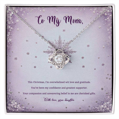 95314b Love Knot Necklace, Gift to my Mom with Beautiful Message Card
