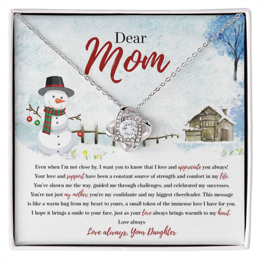 94386c Love Knot Necklace, Gift to my Mom with Beautiful Message Card