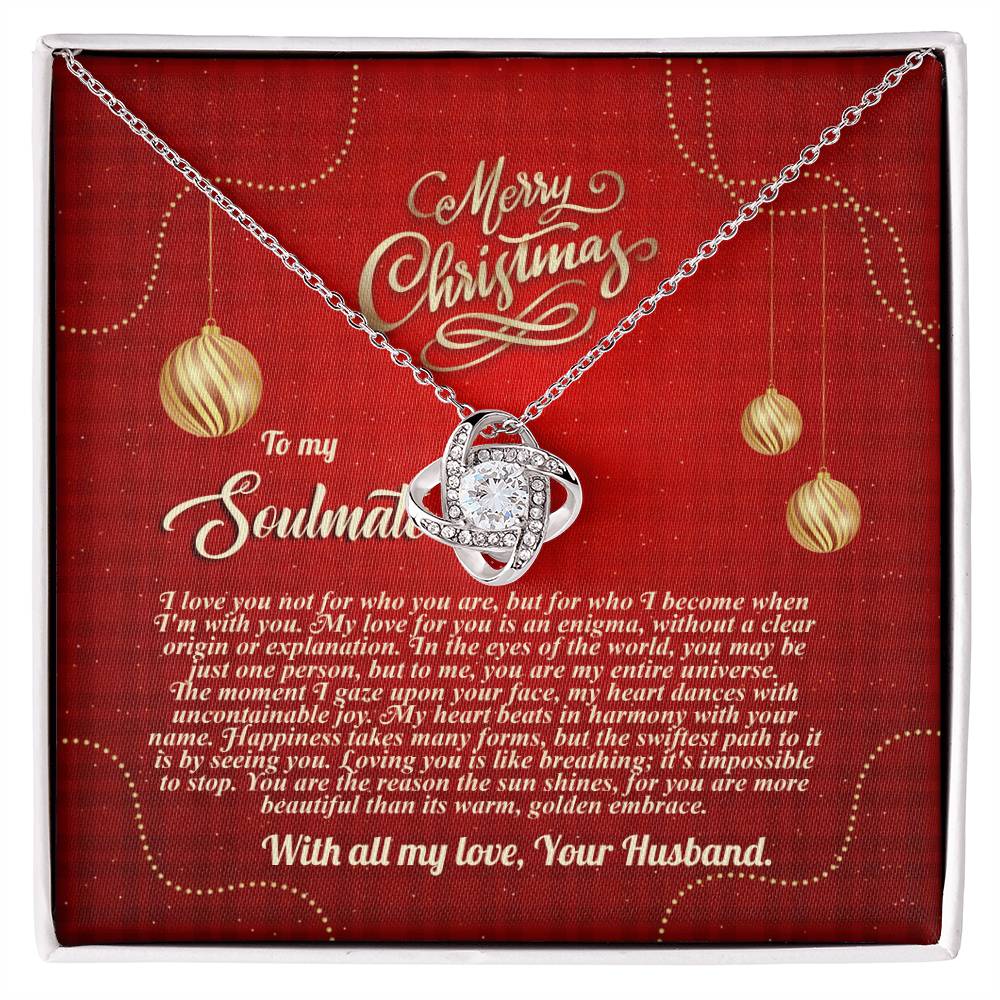 94096c Love Knot Necklace, Gift to My Soulmate with Message card