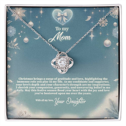 4045b Love Knot Necklace, Gift to my Mom with Beautiful Message Card