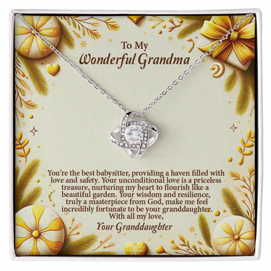 4056a Love Knot Necklace, Gift to my Grandma with Beautiful Message Card