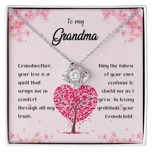 4042a Love Knot Necklace, Gift to my Grandma with Beautiful Message Card