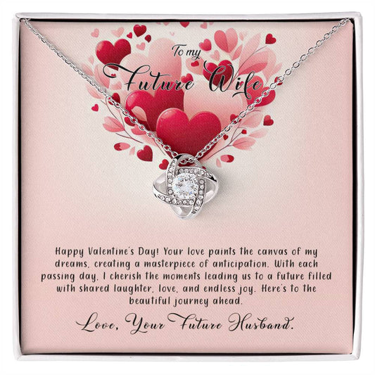 Valentine-st8d Love Knot Necklace, Gift to my Future Wife with Beautiful Message Card