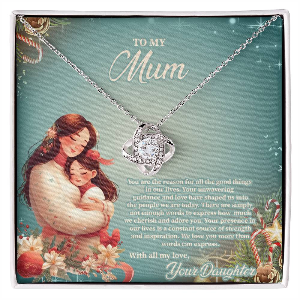 4024a Love Knot Necklace, Gift to my Mom with Beautiful Message Card