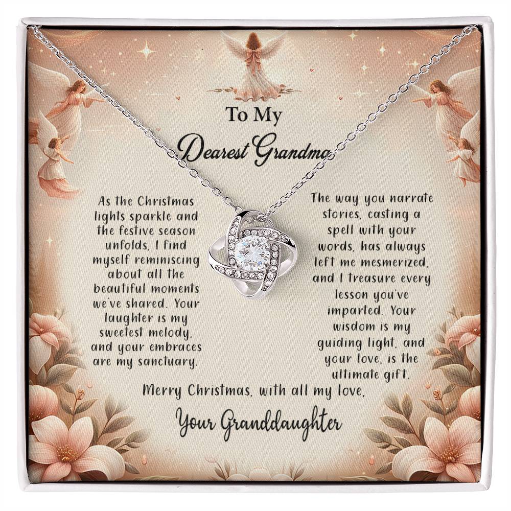 4052c Love Knot Necklace, Gift to my Grandma with Beautiful Message Card