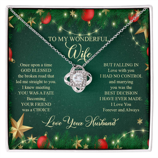 93045a Love Knot Necklace, Gift to my Wife with beautiful Message Card