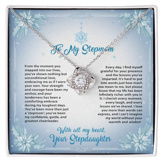 95315 a Love Knot Necklace, Gift to my Stepmom with Beautiful Message Card