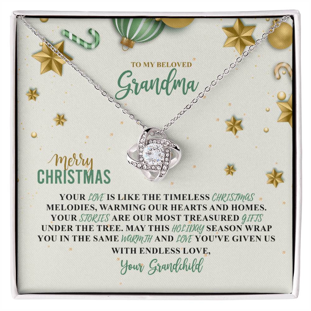 94387c Love Knot Necklace, Gift to my Grandma with Beautiful Message Card