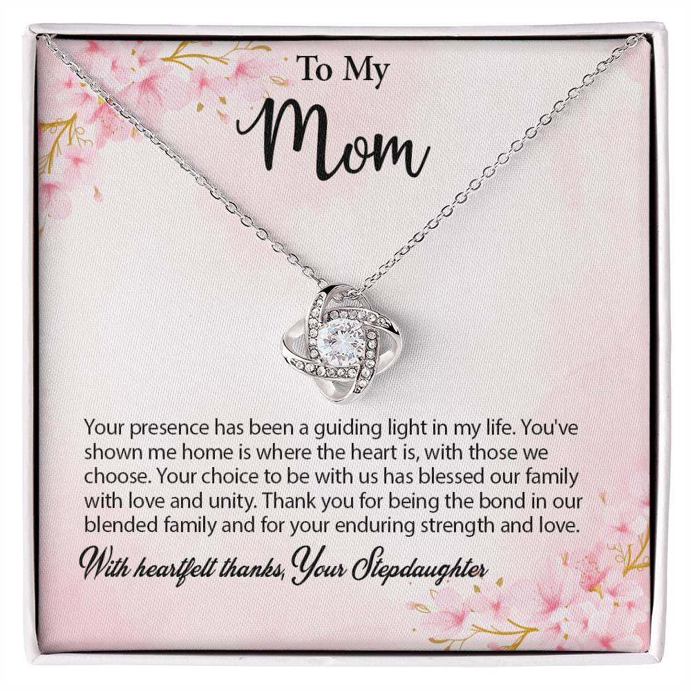 4029b Love Knot Necklace, Gift to my Mom with Beautiful Message Card