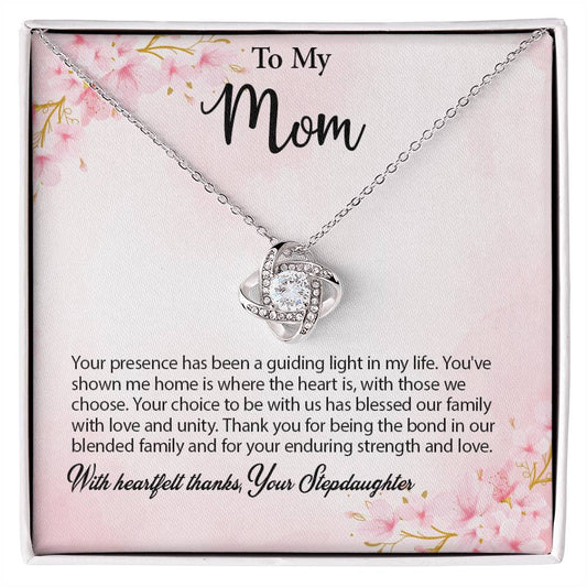 4029b Love Knot Necklace, Gift to my Mom with Beautiful Message Card