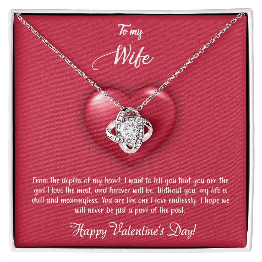 valentine-35a Love Knot Necklace, Gift to my Wife with Beautiful Message Card