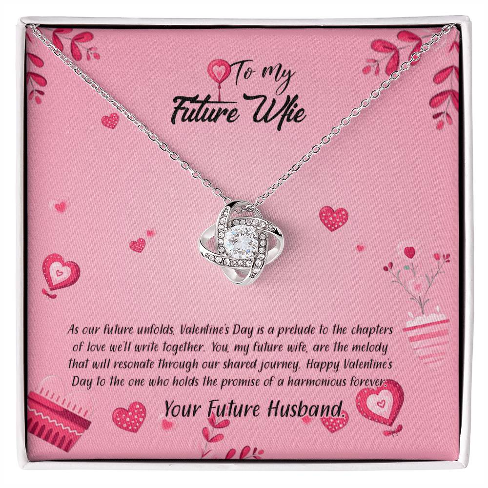 valentine-16d Love Knot Necklace, Gift to my Future Wife with Beautiful Message Card