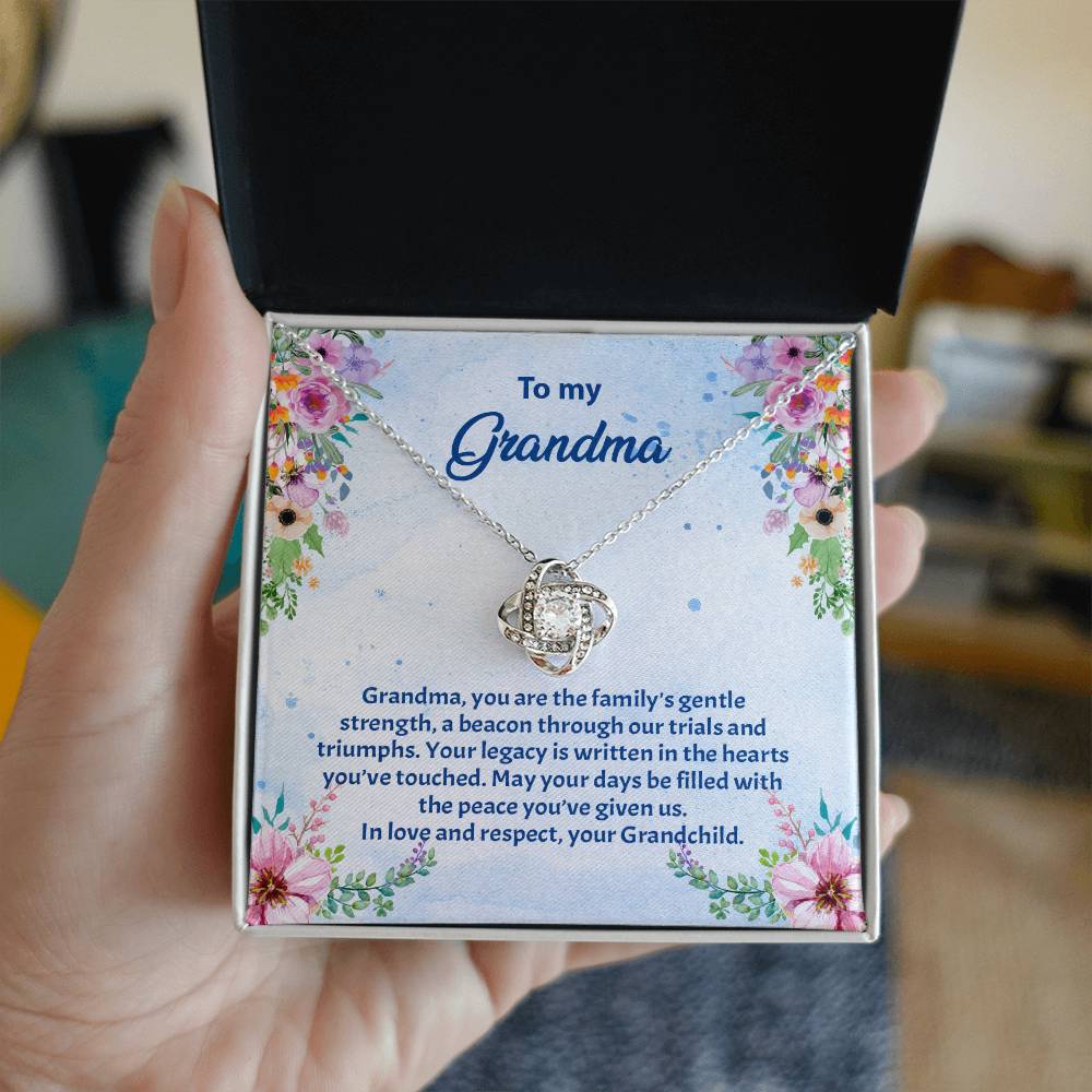 4038b Love Knot Necklace, Gift to my Grandma with Beautiful Message Card