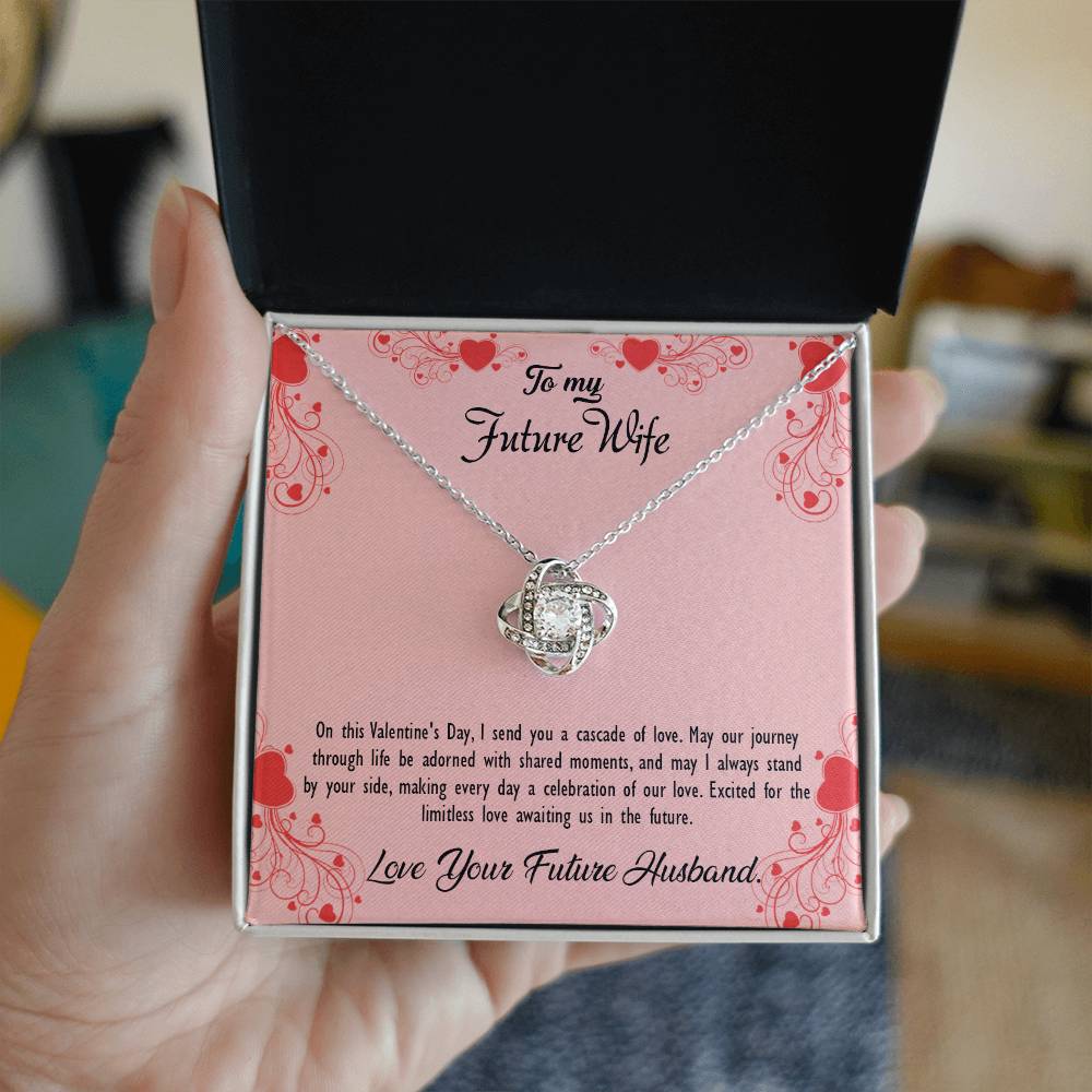 valentine-29d Love Knot Necklace, Gift to my Future Wife with Beautiful Message Card