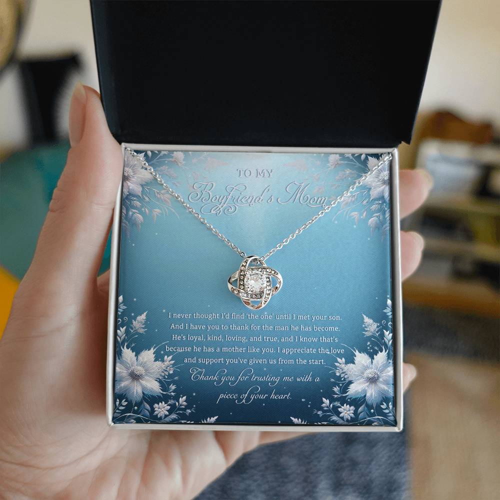 95313c Love Knot Necklace, Gift to my Boyfriend's Mom with Beautiful Message Card