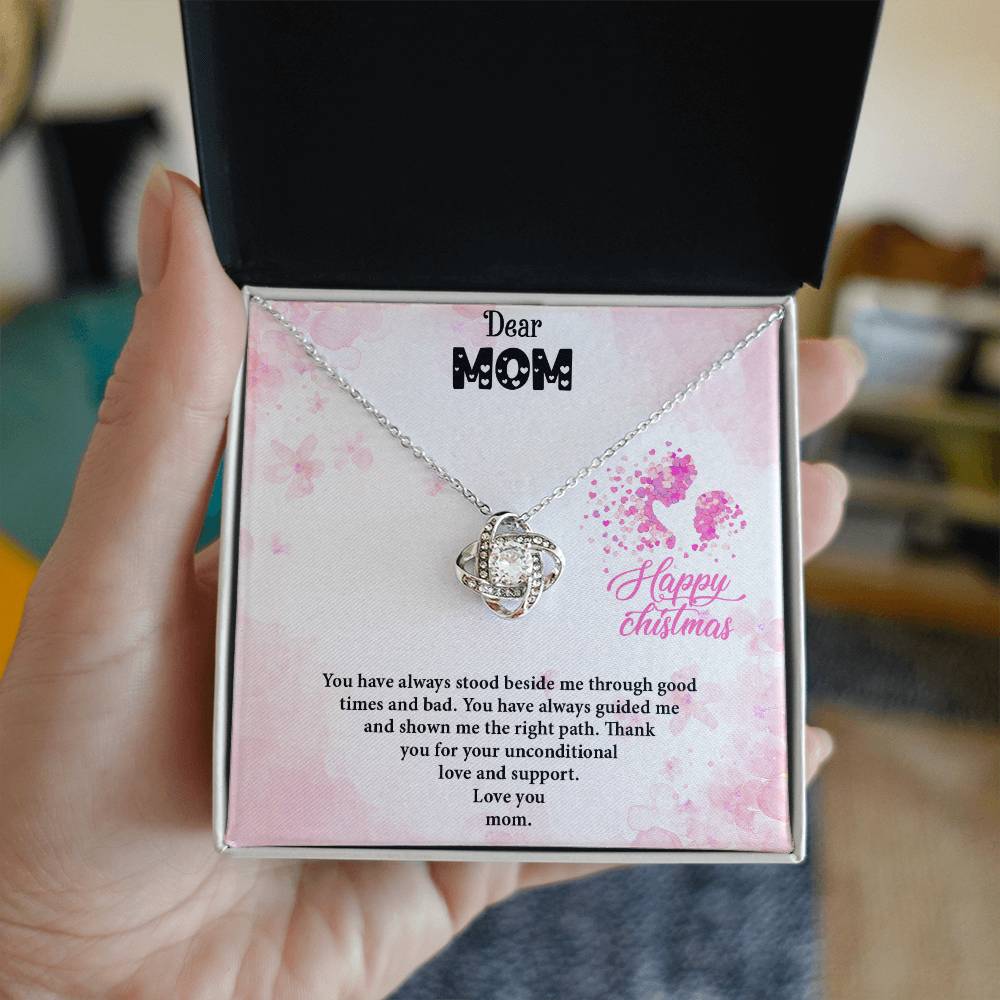 4020b Love Knot Necklace, Gift to my Mom with Beautiful Message Card