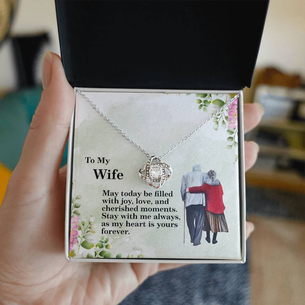 4028 Love Knot Necklace, Gift to my Wife with beautiful Message Card