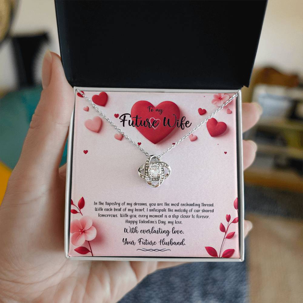 Valentine-st6d Love Knot Necklace, Gift to my Future Wife with Beautiful Message Card