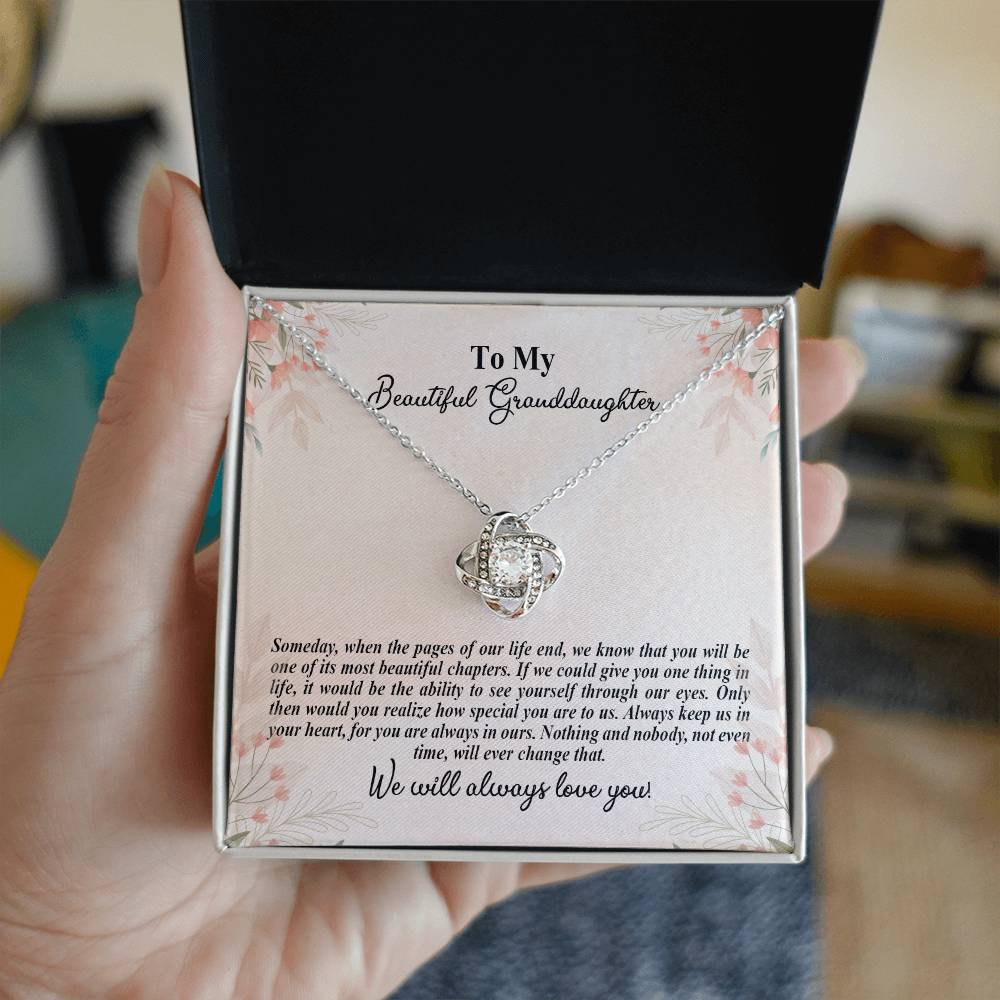 4025d Love Knot Necklace, Gift to My Granddaughter with nice Message Card