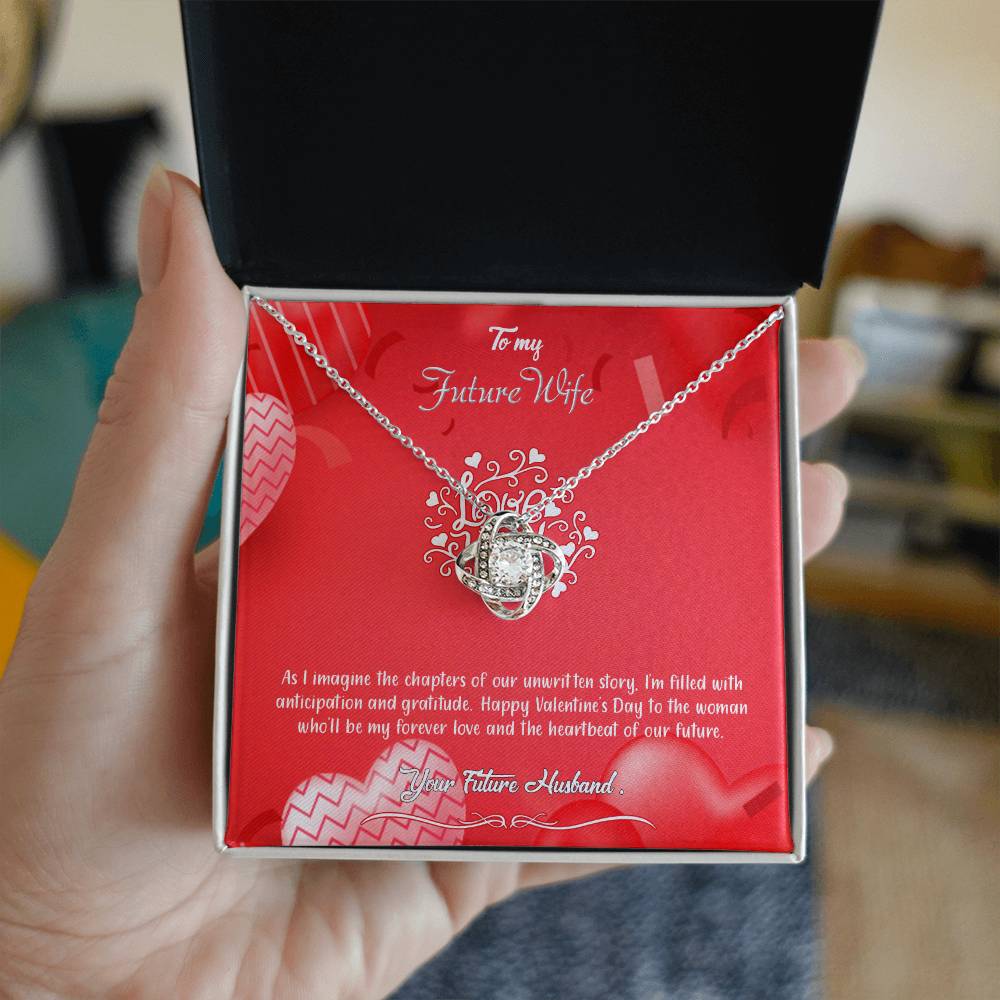 valentine-4d Love Knot Necklace, Gift to my Future Wife with Beautiful Message Card