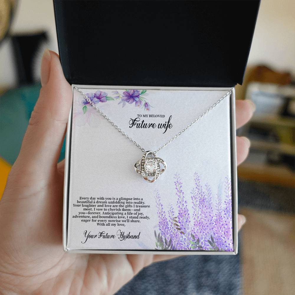 4030 (3) Love Knot Necklace, Gift to my Future Wife with Beautiful Message Card