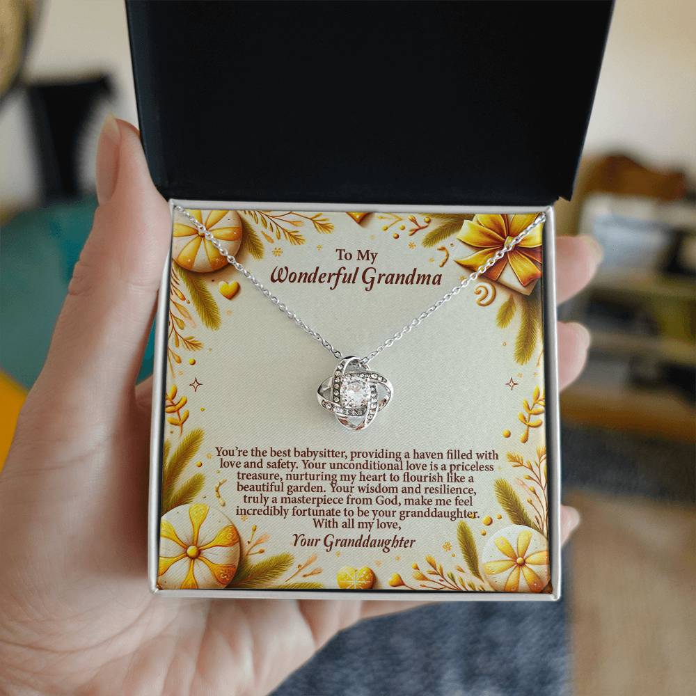 4056a Love Knot Necklace, Gift to my Grandma with Beautiful Message Card