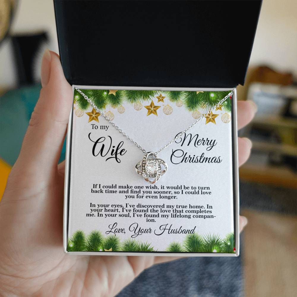 4004b Love Knot Necklace, Gift to my Wife with beautiful Message Card