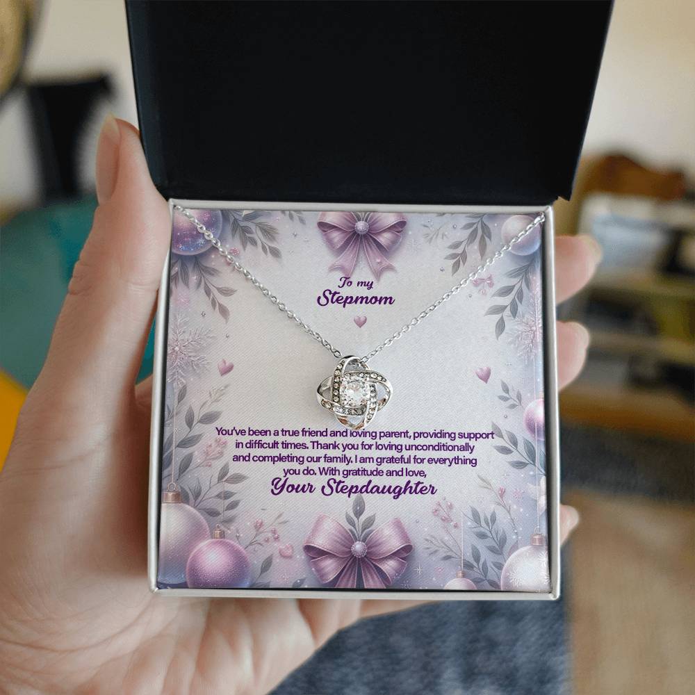 4053b Love Knot Necklace, Gift to my Stepmom with Beautiful Message Card