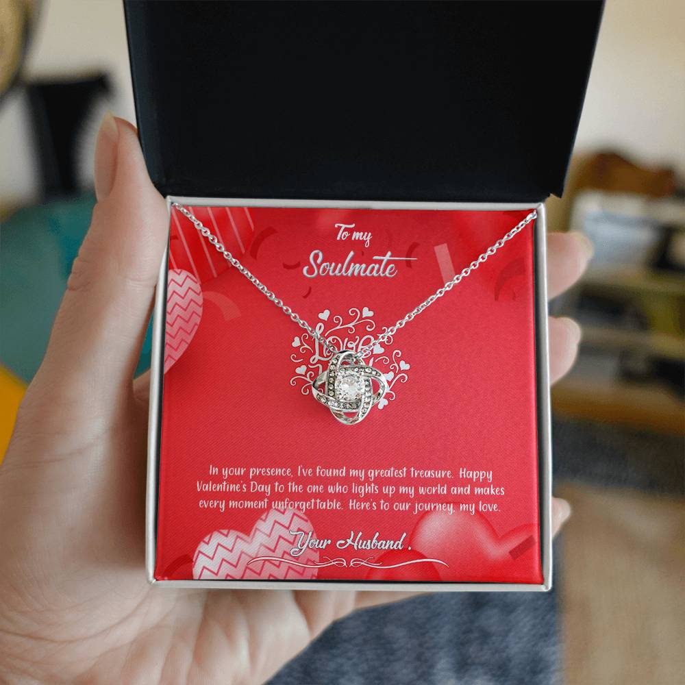 valentine-4b Love Knot Necklace, Gift to My Soulmate with Message card