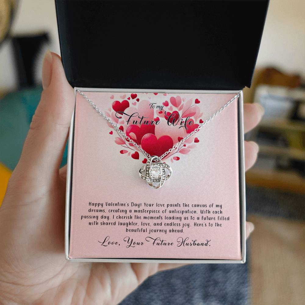 Valentine-st8d Love Knot Necklace, Gift to my Future Wife with Beautiful Message Card