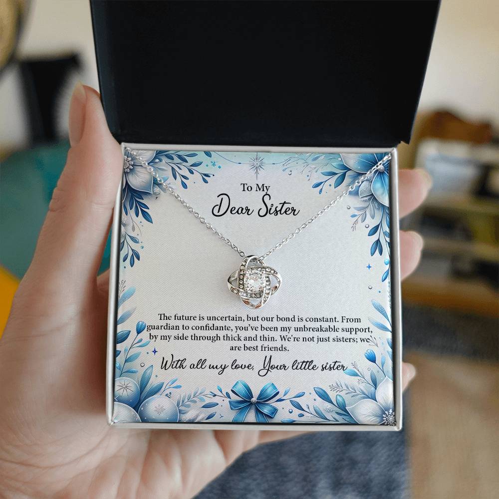 4050d Love Knot Necklace, Gift to my Sister with Beautiful Message Card