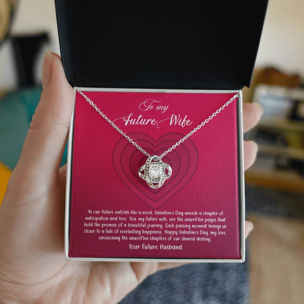 valentine-9d Love Knot Necklace, Gift to my Future Wife with Beautiful Message Card