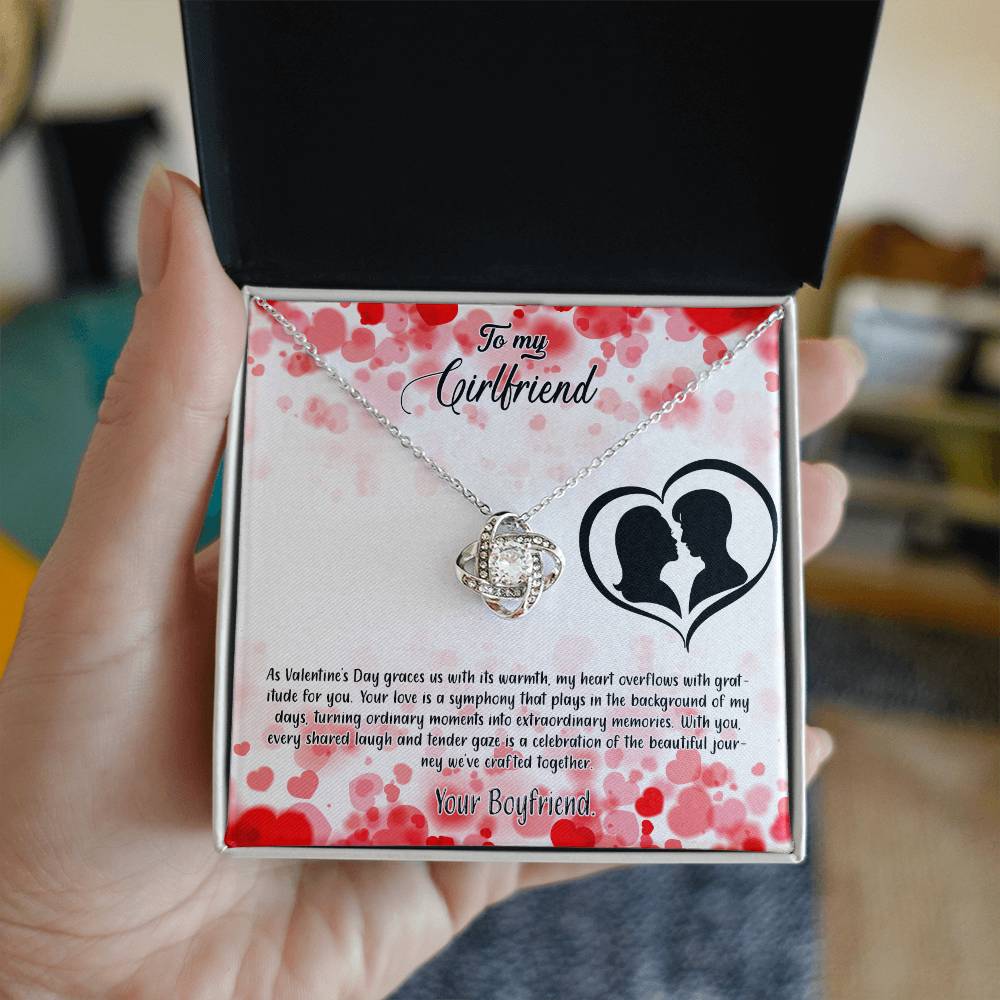 valentine-36c Love Knot Necklace, Gift to my Girlfriend with Beautiful Message Card