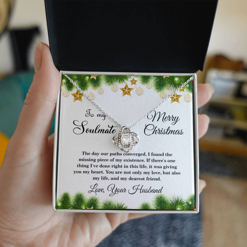 4004a Love Knot Necklace, Gift to My Soulmate with Message card