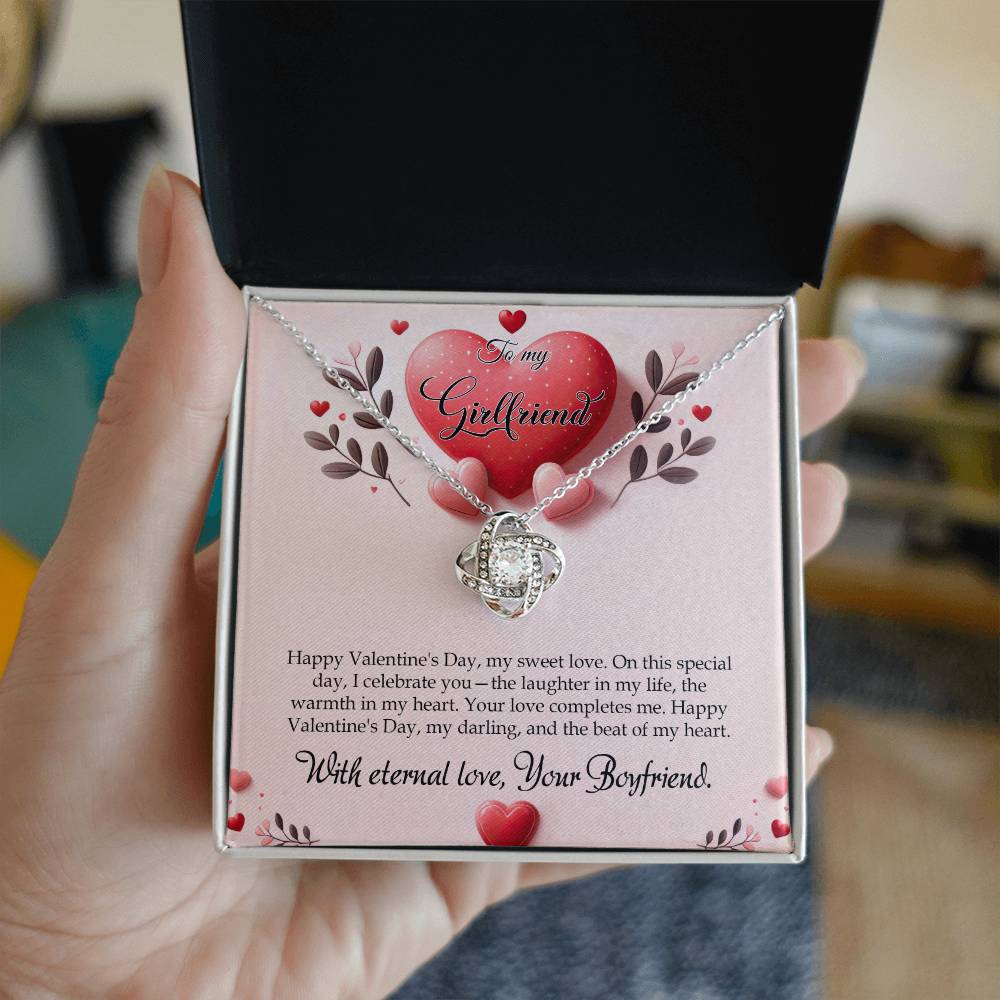 Valentine-st13c Love Knot Necklace, Gift to my Girlfriend with Beautiful Message Card