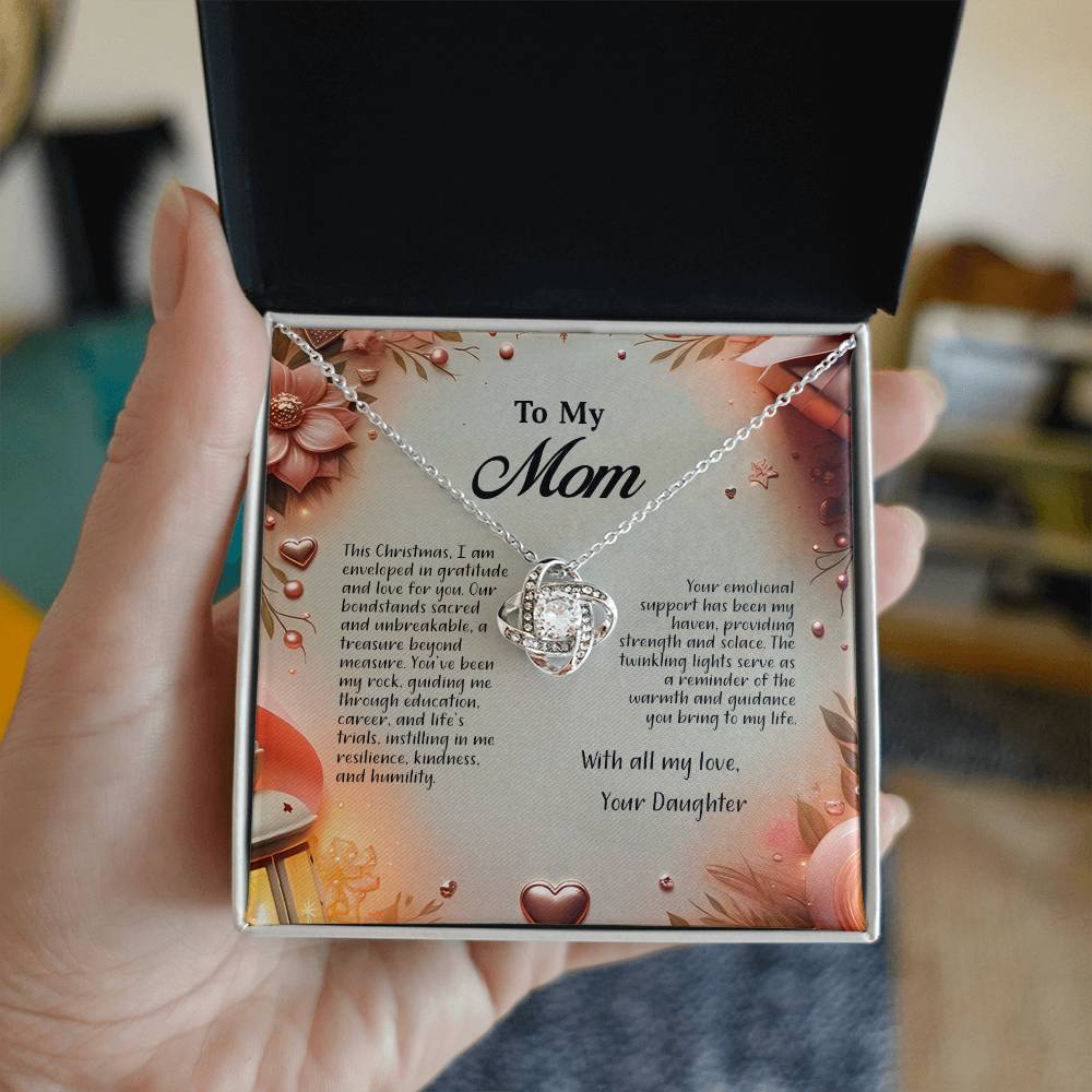 4044c Love Knot Necklace, Gift to my Mom with Beautiful Message Card