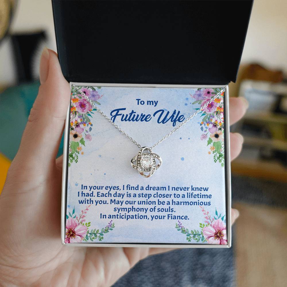 4038c Love Knot Necklace, Gift to my Future Wife with Beautiful Message Card