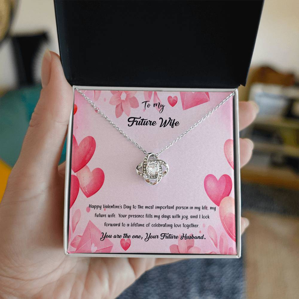 valentine-37d Love Knot Necklace, Gift to my Future Wife with Beautiful Message Card