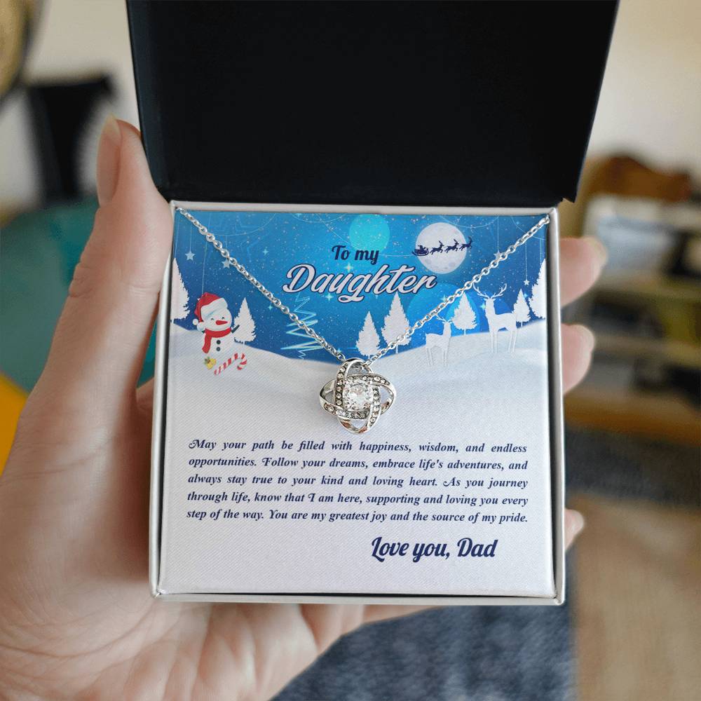 4008a Love Knot Necklace, Gift to my Daughter with Beautiful Message Card