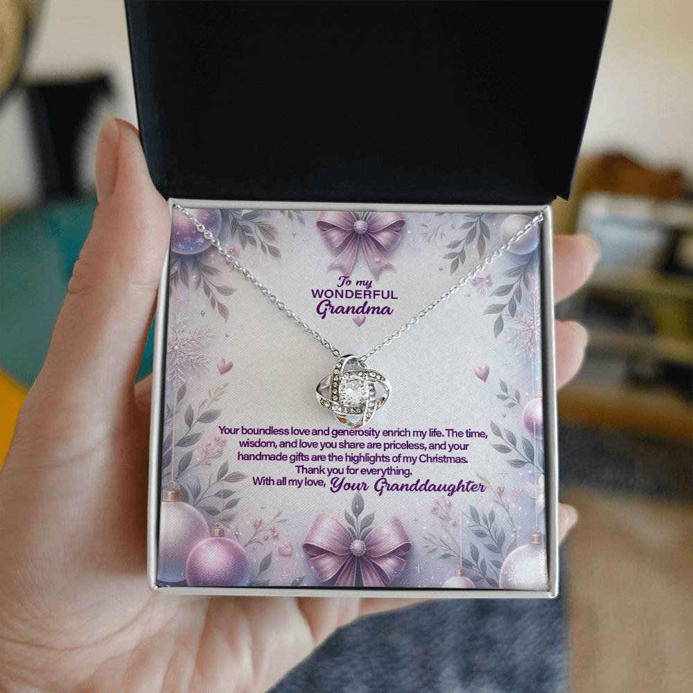 4053d Love Knot Necklace, Gift to my Grandma with Beautiful Message Card