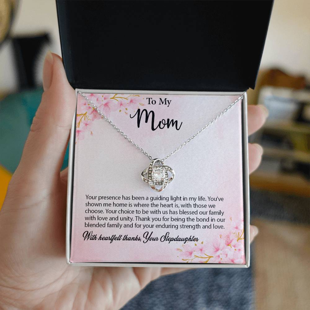 4029b Love Knot Necklace, Gift to my Mom with Beautiful Message Card