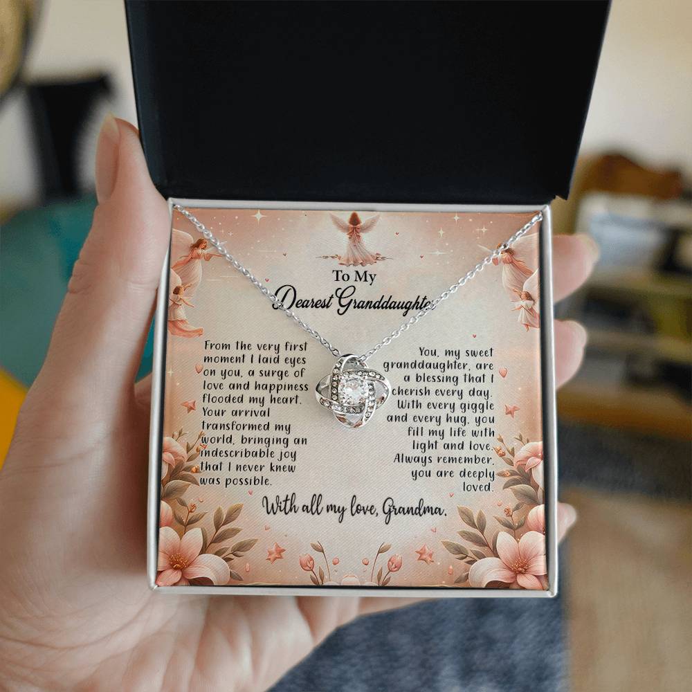 4052a Love Knot Necklace, Gift to My Granddaughter with nice Message Card