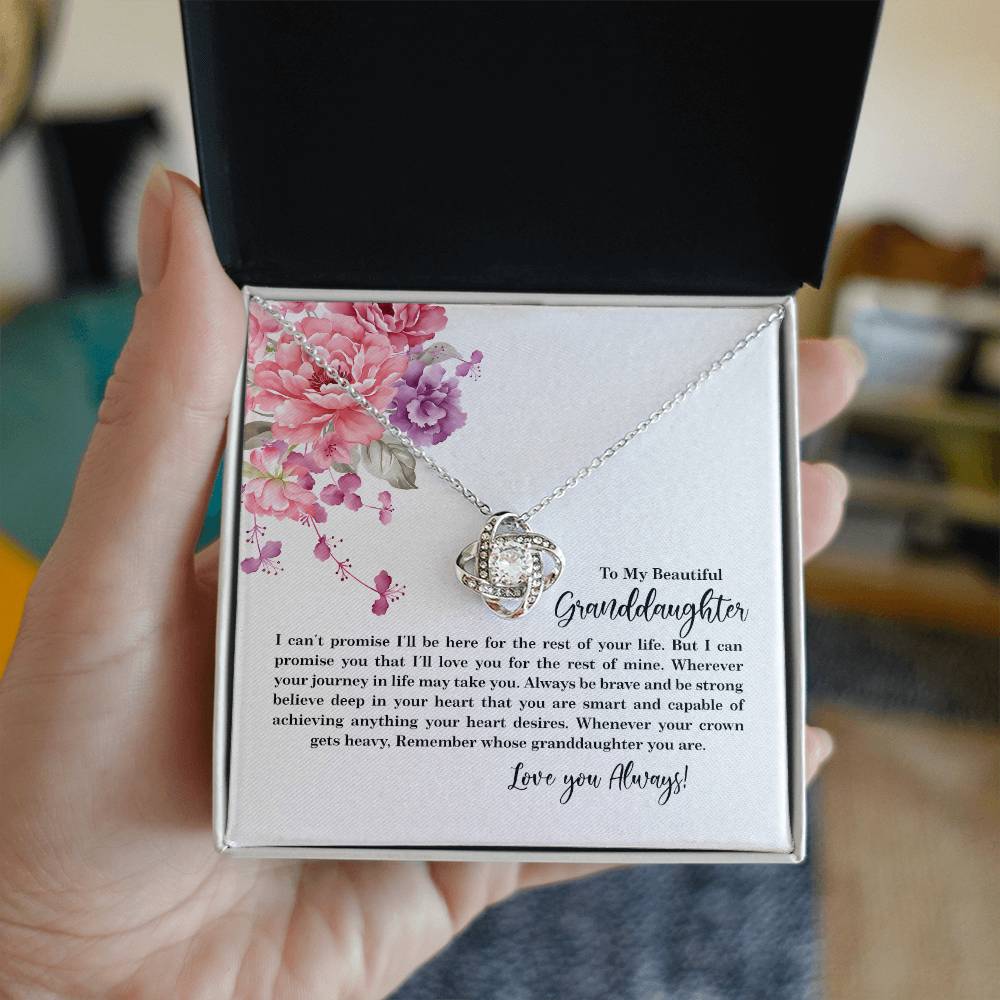 4027c Love Knot Necklace, Gift to My Granddaughter with nice Message Card