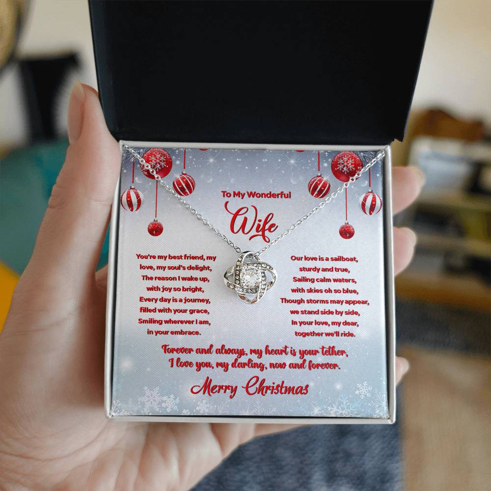 4012c Love Knot Necklace, Gift to my Wife with beautiful Message Card